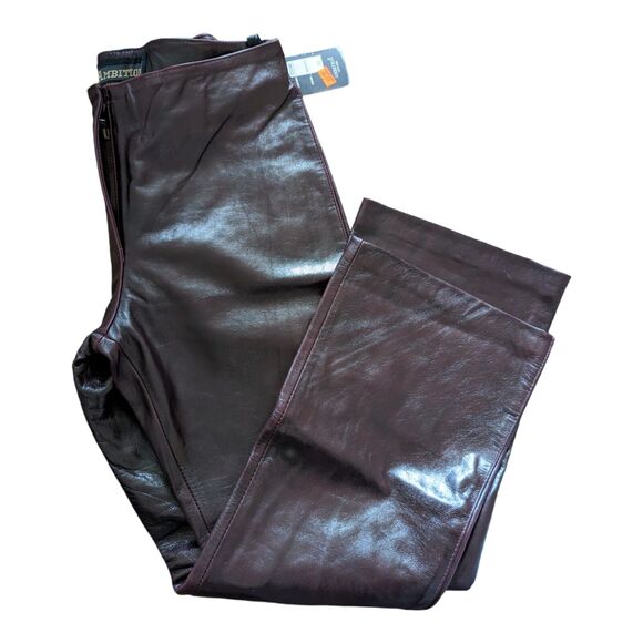 Vintage Deadstock Ambitions Women's Size 32 Cow Leather Sleek Dark Plum 90s - Picture 2 of 5